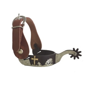 AJ Tack Praying Cowboy Spur Package, Antique Brown Ladies