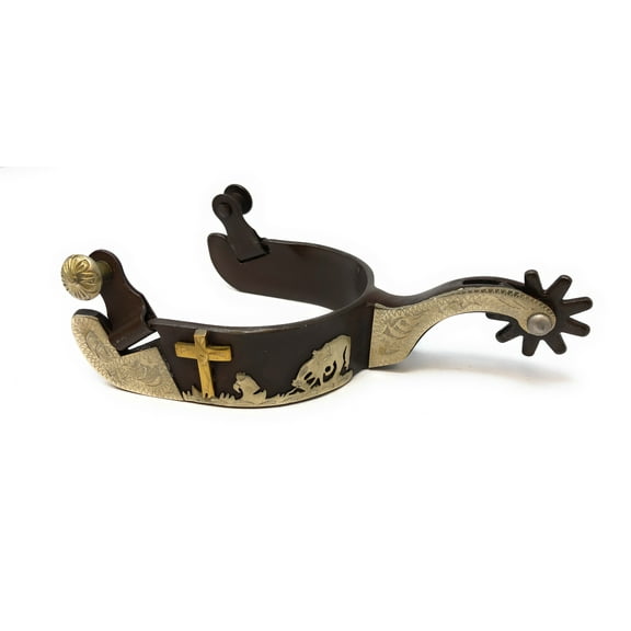 AJ Tack Praying Cowboy Antique Brown Spurs Mens