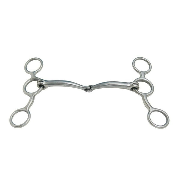 AJ Tack Stainless Steel Jr. Cowhorse Smooth Snaffle Gag Bit - 5 1/4" Cheek