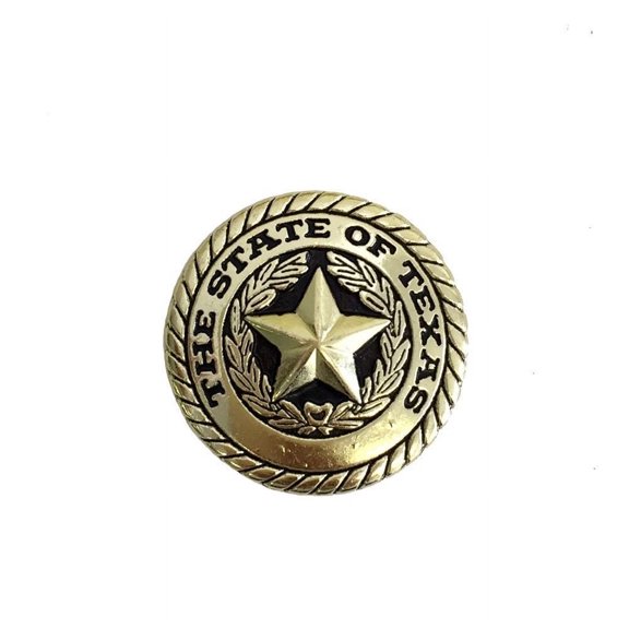 AJ Tack State of Texas Concho Brass / 1"