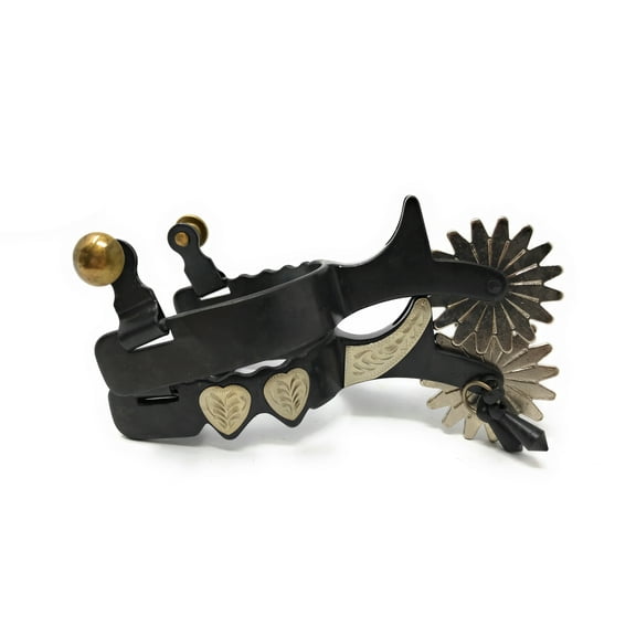 AJ Tack Youth Antique Brown Hearts Spurs