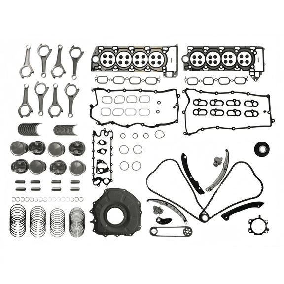 AJ133 5.0L Engine Rebuild Kit Piston Timing Chain Bearing Head Gasket Set For Jaguar Ranger Rover