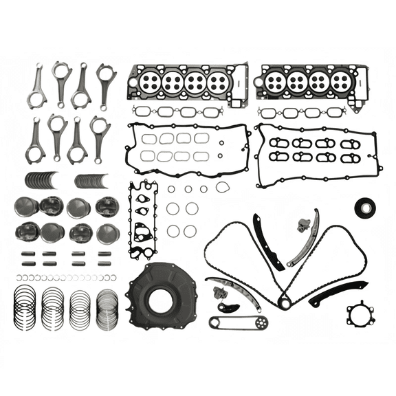 AJ133 5.0L V8 Engine Rebuild Kit Pistons Timing Chain Bearings Head Gasket Set Fits Range Rover Range Rover Sport LR4 Jaguar F-Pace