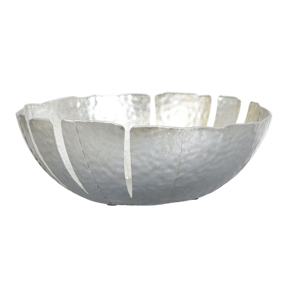 AJA51255DS Stylecraft Home Collection Leaf - Decorative Bowl-5.35 Inch Tall and 16 Inch Wide-Silver Finish