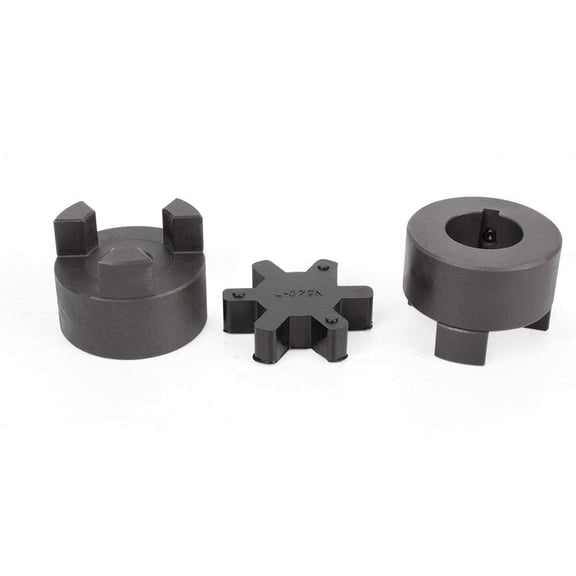 AJANTA INDUSTRIAL 1/2" to 1/4" L075 Flexible 3-Piece L-Jaw Coupling Set & Buna-N,NBR Rubber Spider