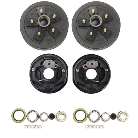 AJANTA INDUSTRIAL 5 on 4.5 Trailer Hub Drum Kits with 10"X2-1/4" Electric brakes for 3500 lbs axle (2 Hub + 2 Brake (L&R))