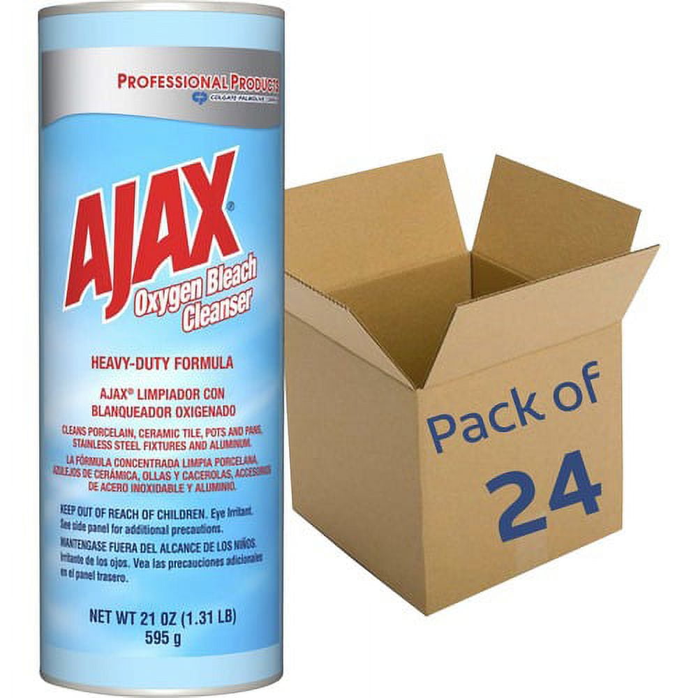 AJAX Oxygen Bleach Cleanser - 21 oz (1.31 lb) - Pleasant Scent - 24 / Carton - Heavy Duty - Blue AJAX Oxygen Bleach Cleanser - 21 oz (1.31 lb) - Pleasant Scent - 24 / Carton - Heavy Duty - Blue