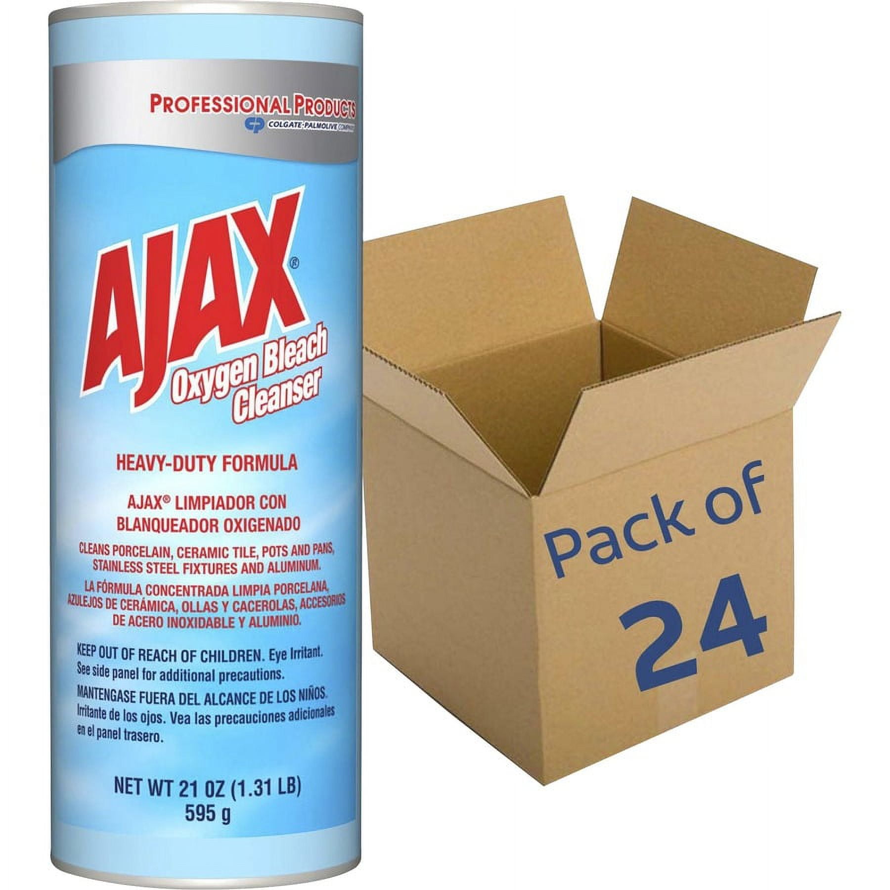AJAX Oxygen Bleach Cleanser - 21 oz (1.31 lb) - Pleasant Scent - 24 / Carton - Heavy Duty - Blue AJAX Oxygen Bleach Cleanser - 21 oz (1.31 lb) - Pleasant Scent - 24 / Carton - Heavy Duty - Blue