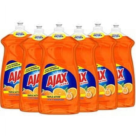 AJAX Triple Action Dish Soap - Liquid - 52 fl oz (1.6 quart) - Orange Scent - 6 / Carton - Orange