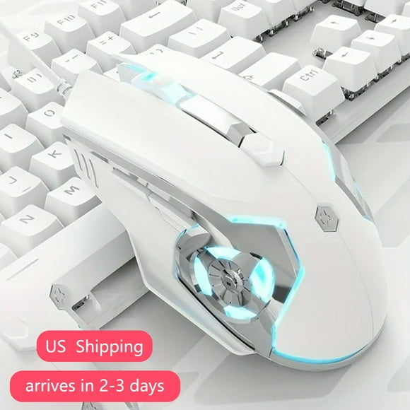 AJAZZ AJ120 Wired Gaming Mouse Programmable ,4DPI Switch Plating Mouse White