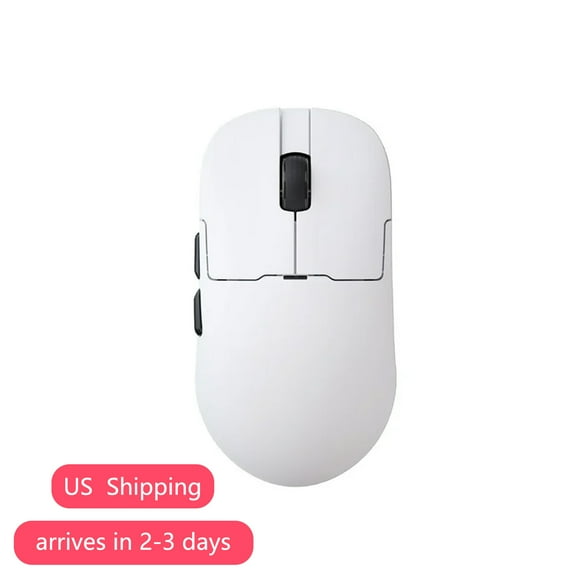 AJAZZ AJ179 Wireless Gaming Mouse with RGB Charging Dock,Two-Mode PC Gaming Mice 2.4G/Wired,Noiseless Mouse RGB Backlit,Transparent Shell,PixArt 3395 26000 DPI,for Win/MAC,White