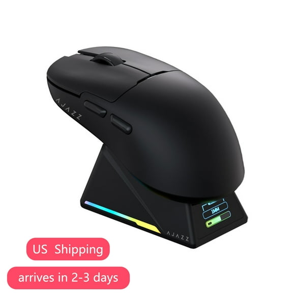 AJAZZ AJ179APEX 8Khz Ultralight Gaming Mouse with RGB Magnetic Screen Charging Dock -30K dpi Optical Sensor - Huanuo 100 Million Click - Ice Sensation Coating Trip-Mode Mice Black
