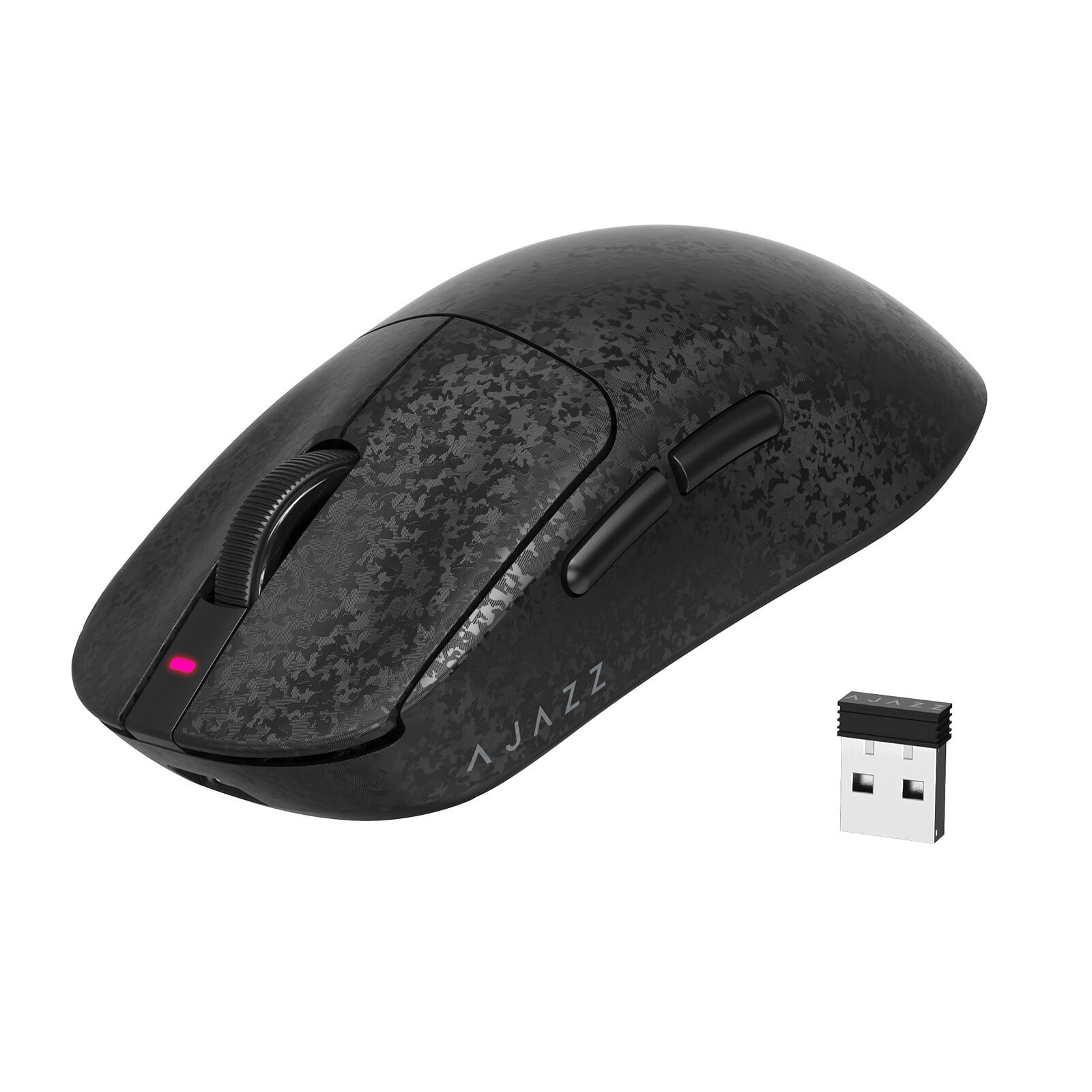 AJAZZ AJ199 Wireless Gaming Mouse, 58g Ultra-Lightweight Carbon Fiber Mouse, 24000 DPI PAW3311 Sensor, Tri-Mode 2.4G/Bluetooth/USB-C, 500mAh Rechargeable Gaming Mouse for PC, Mac, Laptop