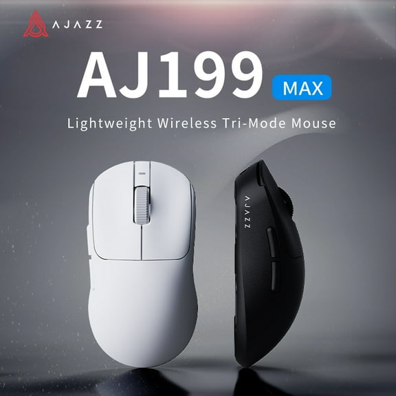 AJAZZ AJ199max mouse the third mock examination E-sports game dedicated wireless mouse PAW3395 lightweight wired white