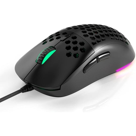 AJAZZ AJ380 White Wired Ultra Lightweight Cave Mouse RGB Light Effect Support Gun Pressure Macro White AJ380