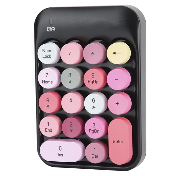 AJAZZ AK18 2.4G Wireless Numeric Keypad, Chocolate Keycaps for Game Direction Switching, Black