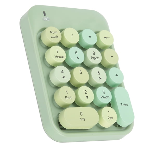 AJAZZ AK18 2.4G Wireless Numeric Keypad, Chocolate Keycaps for Game Direction Switching, Green