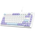 thumbnail image 1 of AJAZZ AK820 75% Wired RGB Hot Swap Mechanical Keyboard with CNC Volume Knob,Poron Foam Gasket Mounted,South Facing LED,OME Profile PBT Keycap-RGB Light,NKRO,Sea Salt Linear Switch Switch(Purple White), 1 of 1