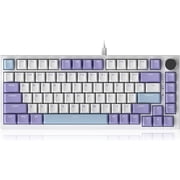 AJAZZ AK820 Mechanical Keyboard with CNC Knob Control, 75% ANSI Layout, 81Keys Gasket Mount Wired Gaming Keyboard, 5 Sound Absorbing Foam Hot-swap for PC, MAC