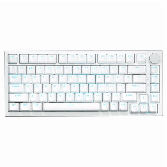 AJAZZ AK820 Mechanical Keyboard with CNC Knob Control, 75% ANSI Layout, 81Keys Gasket Mount Wired Gaming Keyboard, 5 Sound Absorbing Foam Hot-swap for PC, MAC