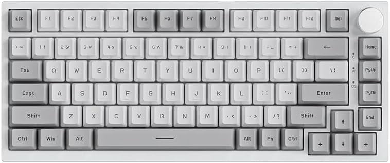 AJAZZ AK820 Mechanical Keyboard with CNC Knob Control, 75% ANSI Layout, 81Keys Gasket Mount Wired Gaming Keyboard, 5 Sound Absorbing Foam Hot-swap for PC, MAC