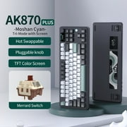 AJAZZ AK870 PLUS Meridian Axis Original Black, White and Green Triple Mode with Screen RGB DIY
