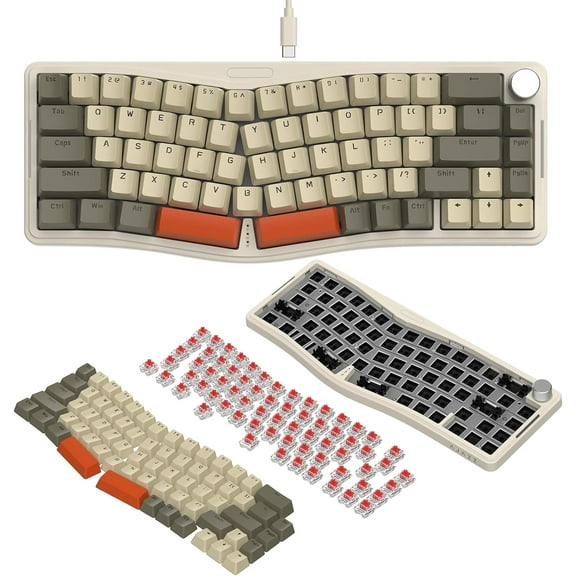 Ajazz AKS068 Alice Layout RGB Lighting Wired Mechanical Keyboard, Gray