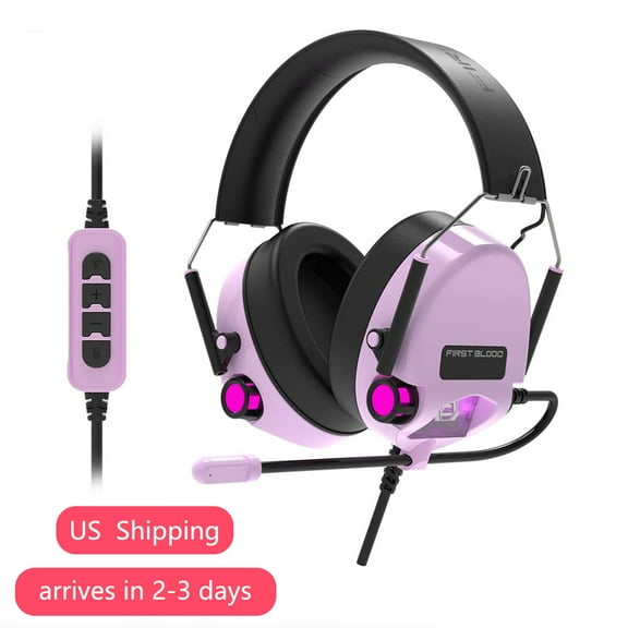 AJAZZ H10 Wired Gaming Headset 7.1 Surround Sound - 50mm Driver | Foldable Memory Foam Ear Pads | Multifunction Controller | 7 Color Led Over Ear Noise Cancelling Headphones Purple