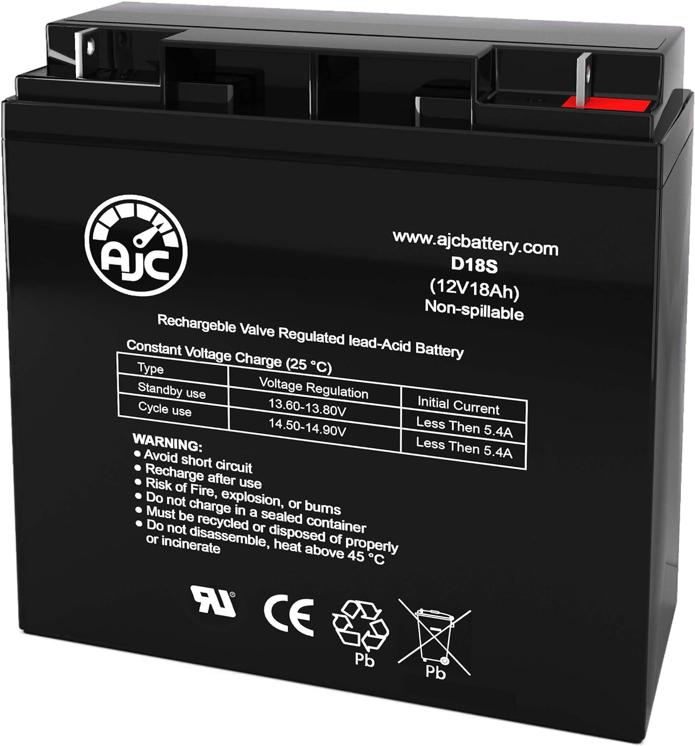 AJC Battery Compatible with E-Wheels EW-72 Bariatric EW 72 12V 18Ah Mobility Scooter Battery