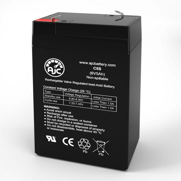 AJC Battery Compatible with RiiRoo Ford Mustang GT Style 6V 5Ah Ride-On Toy Battery