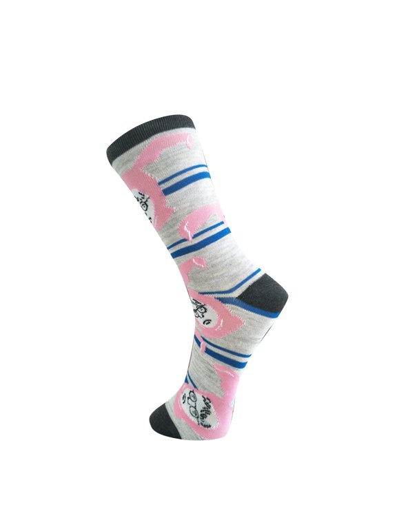 1 Pair Men Women Casual Socks Cute Pattern Bag Show Off Festive Novelty Grey One Size
