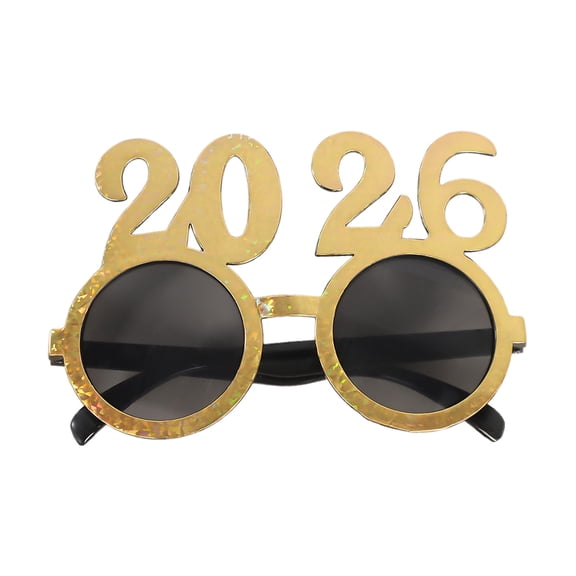 AJGRHE 2026 Novelty Carnival Party Eyewear Decorative Glasses 2026 Graduation Sunglasses for Fancy New Year Party Glitter Number Photo Props Glasses D