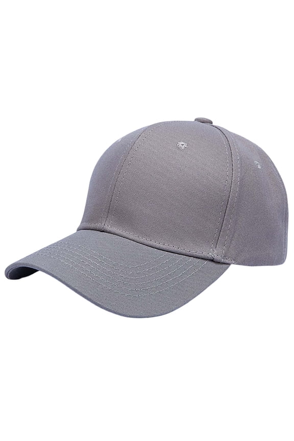 5 Panels Men's Baseball Caps High Structured Cotton Blank Baseball Hats Oversize Curved Brim Sun Hats Grey One Size