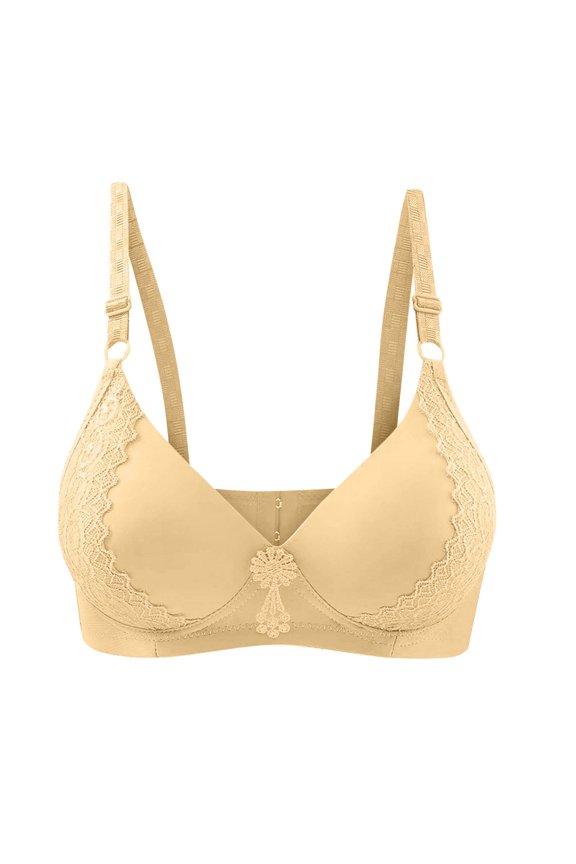 Active Lifestyle Bra Wirefree Comfort Bra Seamless Unlined Soft Cup Lightweight Support Everyday T Shirt Full Coverage Non Padded 90 Beige