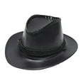 thumbnail image 1 of AJGRHE Adult Fashion Sun Solid Western Cowboy Hat Windproof Outdoor Travel Accessory Black One Size, 1 of 5