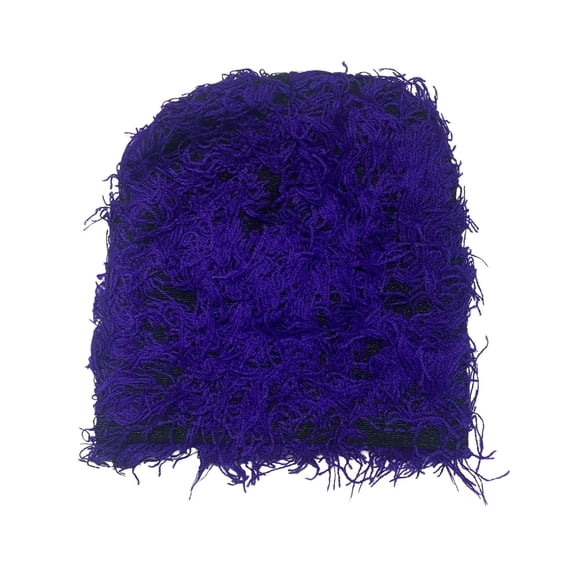 AJGRHE Autumn Winter Outdoor Fashion Knit Solid Woolen Hat Hop Head Warm Earmuff Cap Dark Purple One Size