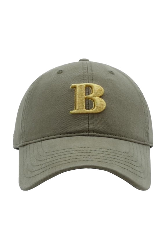 B Letter Embroidery Baseball Cap Unisex Korean Fashion And Versatile Cap Green One Size