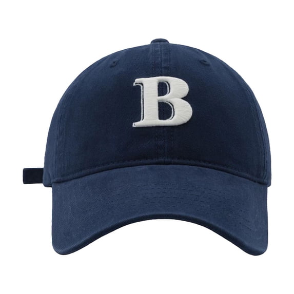 AJGRHE B Letter Embroidery Baseball Cap Unisex Korean Fashion And Versatile Cap Navy One Size
