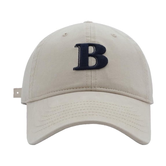 AJGRHE B Letter Embroidery Baseball Cap Unisex Korean Fashion And Versatile Cap White One Size