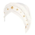 thumbnail image 1 of AJGRHE Beaded Braid Wrap Hat Women Turban Headscarf Baseball Caps Casual Headwear White One Size, 1 of 3