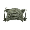 thumbnail image 1 of AJGRHE Beanies Cat Beanie Y2k Beanie Goth Knit Hat Grunge Crochet Hats for Women y2k Accessories Star Cat Ear Cap For Adults Warm Hand Crocheted Ear Striped Wool Ear Cap Green2 One Size, 1 of 3
