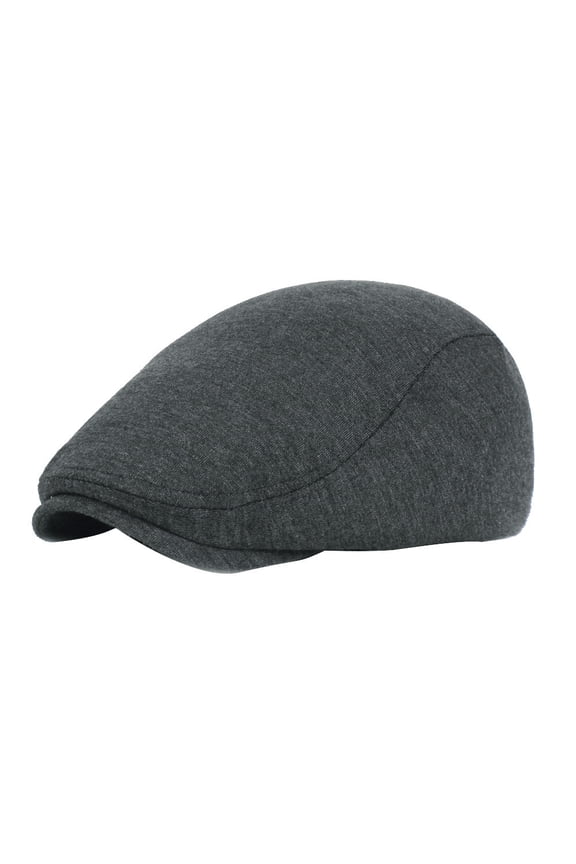 Black Grey Herringbone Newsboy Flat Cap Mens Hat Driver Style Casual Visor Grey One Size