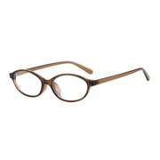 AJGRHE Blue Light Blocking Glasses Women Men Retro Oval Small Blue Light Glasses Anti Eye Fatigue for Computer Reading Brown