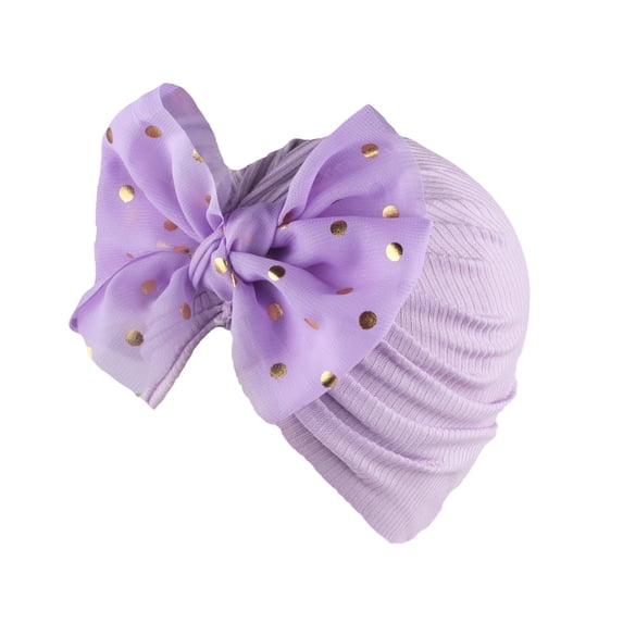 AJGRHE Bowknot Solid Floral Baby Cap Headband Hat Accessories Headwear Care Purple One Size