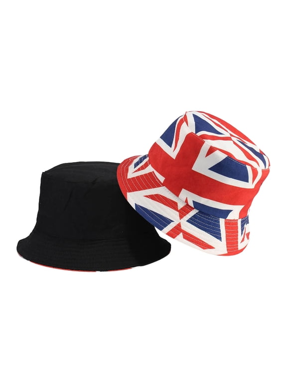 British Flag Reversible Bucket Hat For Men Women Unisex Casual Outdoor Daily Wear Fashion Beret Cap Blue One Size