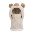 thumbnail image 1 of AJGRHE Cartoon Bear Face Scarf Neck Gaiter Integrated Winter Hat For Kids Boys Girls Outdoor Knitted With Ear Beige 4-13, 1 of 3