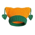 thumbnail image 1 of AJGRHE Cat Ear Beanie Y2K Hat, Star Cat Ear Cap For Adults Warm Hand Crocheted Ear Striped Wool Ear Cap Orange One Size, 1 of 3