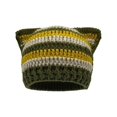 thumbnail image 1 of AJGRHE Cat Ear Beanie Y2K Hat, Star Cat Ear Cap For Adults Warm Hand Crocheted Ear Striped Wool Ear Cap Yellow One Size, 1 of 3