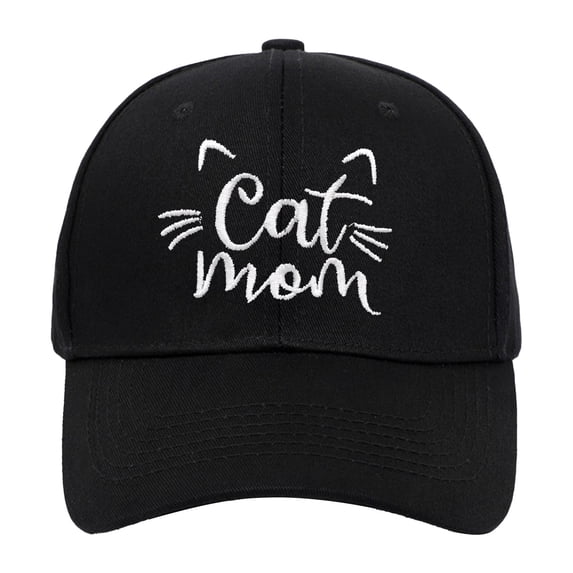AJGRHE Cat Mom Embroidered Baseball Cap For Men Women Adjustable Hard Top Summer Sun Hat Lover Black One Size