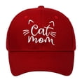 thumbnail image 1 of AJGRHE Cat Mom Embroidered Baseball Cap For Men Women Adjustable Hard Top Summer Sun Hat Lover Wine One Size, 1 of 3